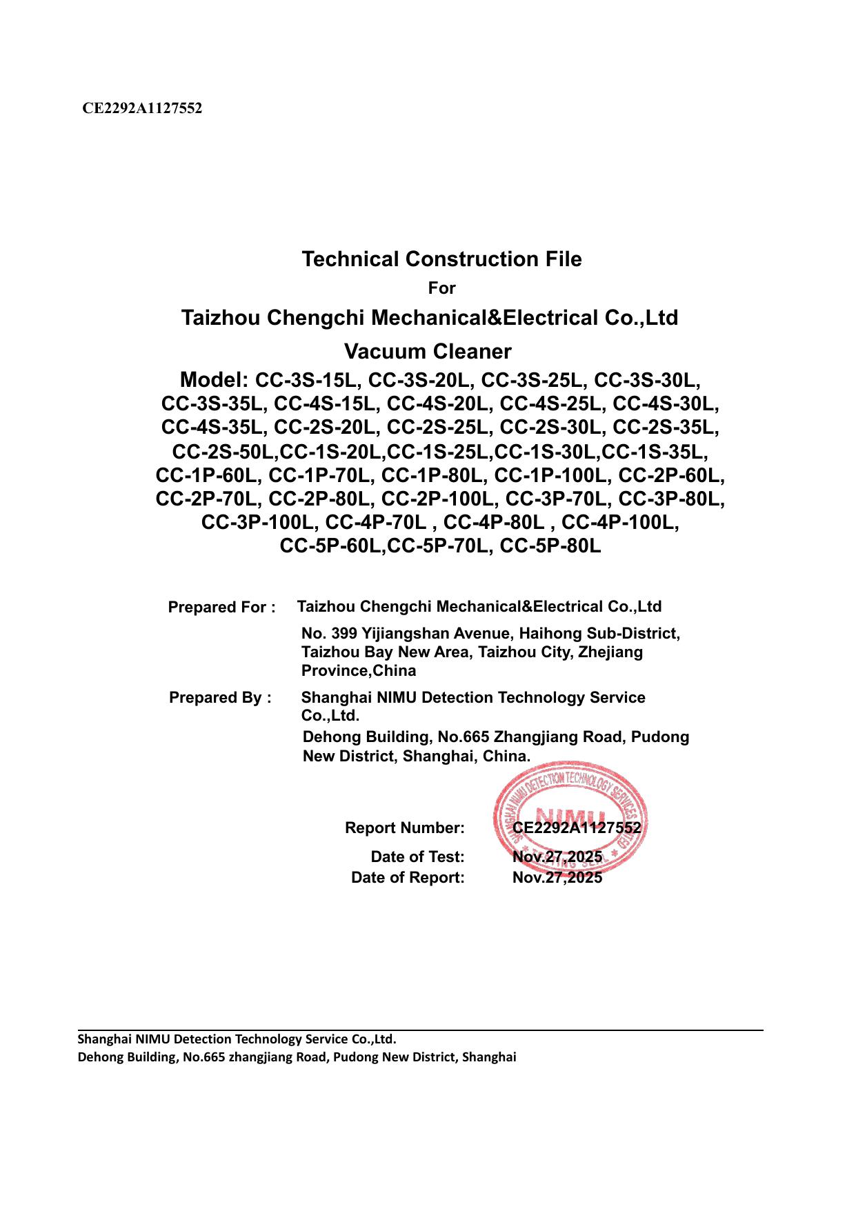 CE report number 2292A1127552 preview